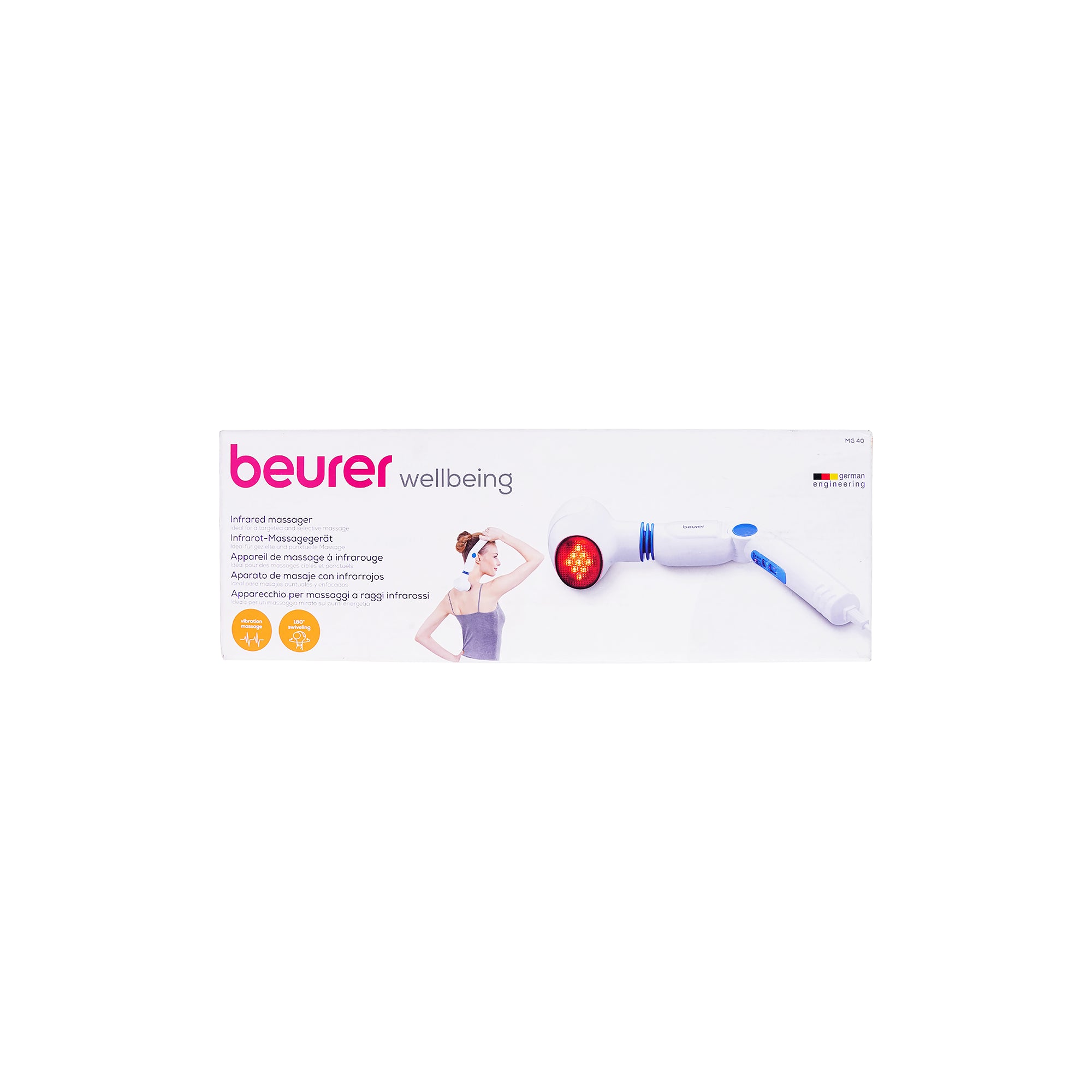 17483-Beurer Infrared 180 Massager+4 Attachments-MG40 +3