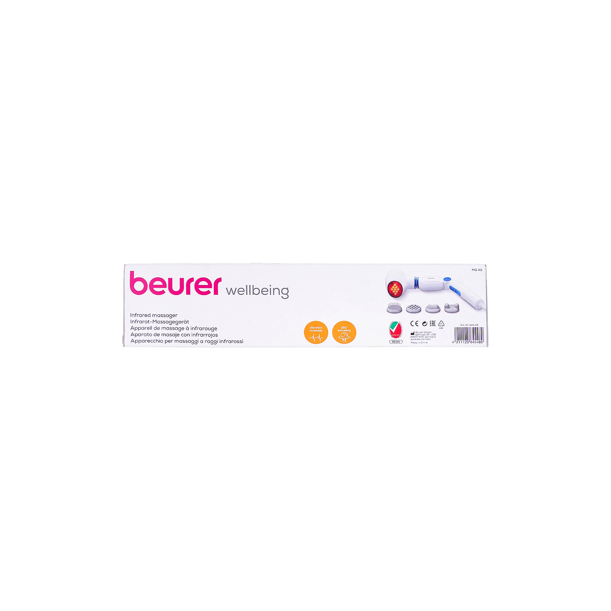 17483-Beurer Infrared 180 Massager+4 Attachments-MG40 +2