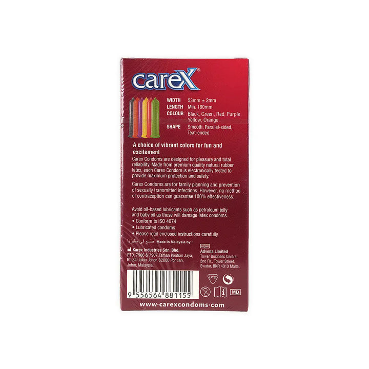 17682-Carex Colours Condoms 12pcs +3
