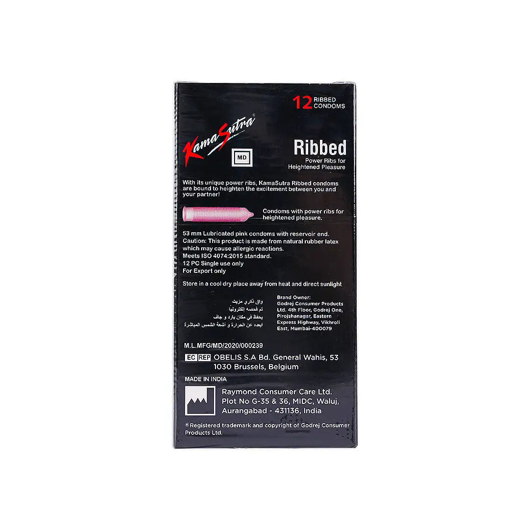 Kamasutra Ribbed Condoms 12pcs