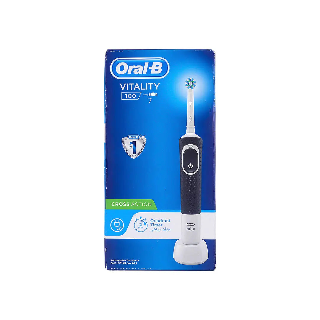 18826-Oral-B Vitality 100 Cross Action Rechargeable Toothbrush-Bla +2
