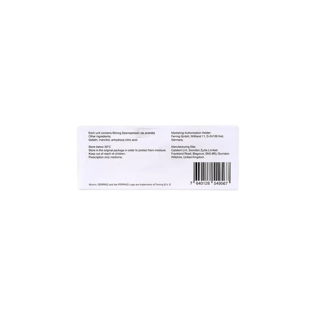 Minirin Melt 60Mcg 30 Tablets