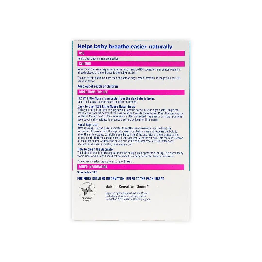 Fess Little Saline Nasal Spray & Aspirator 15Ml