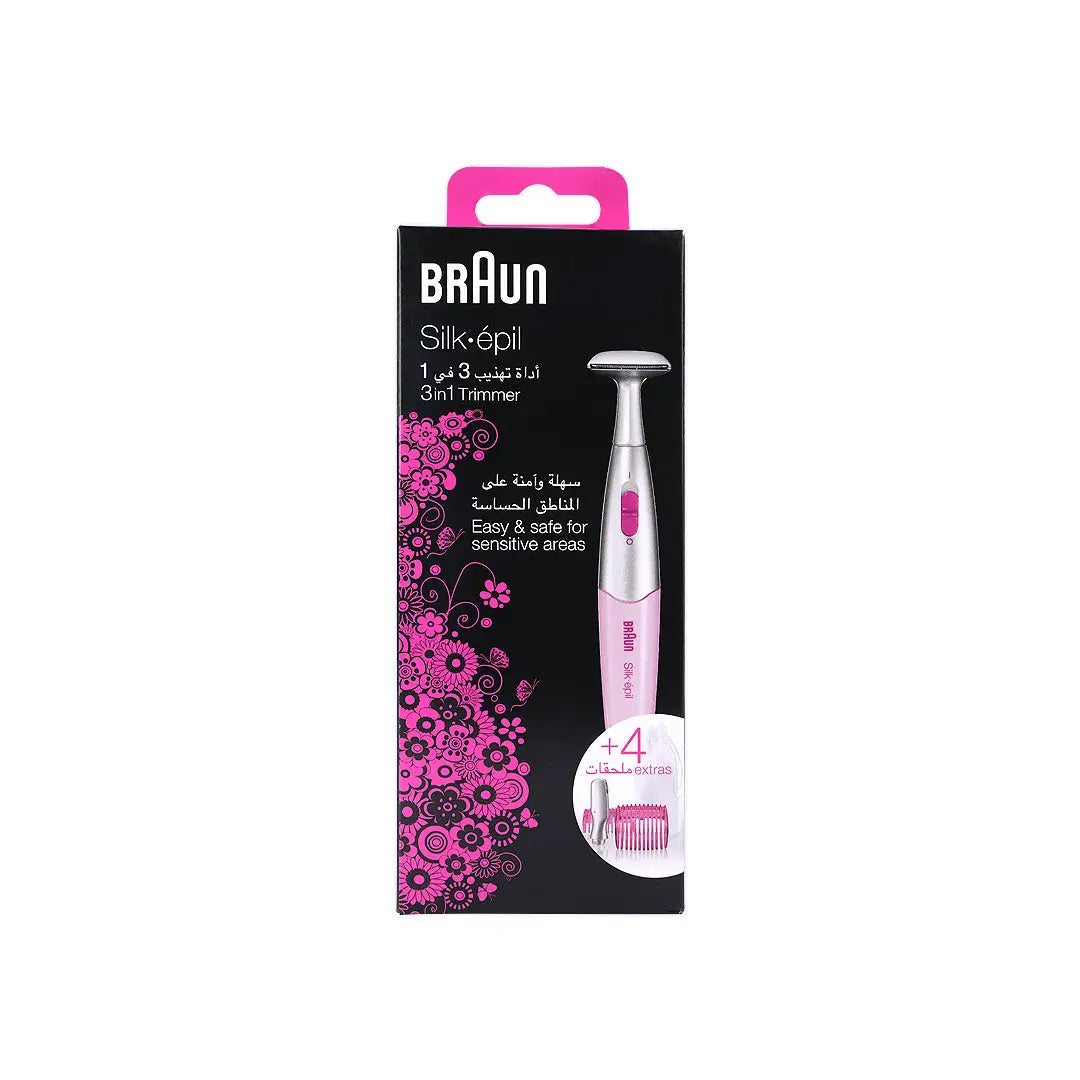 19067-Braun Silk-Epil 3in1 FG1100 Bikini & Eyebrow Trimmer-Pink