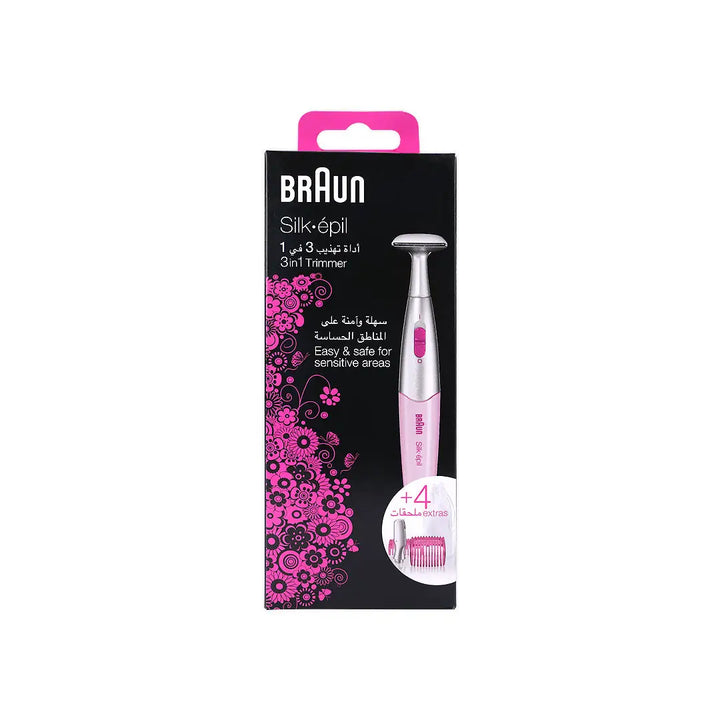 19067-Braun Silk-Epil 3in1 FG1100 Bikini &amp; Eyebrow Trimmer-Pink