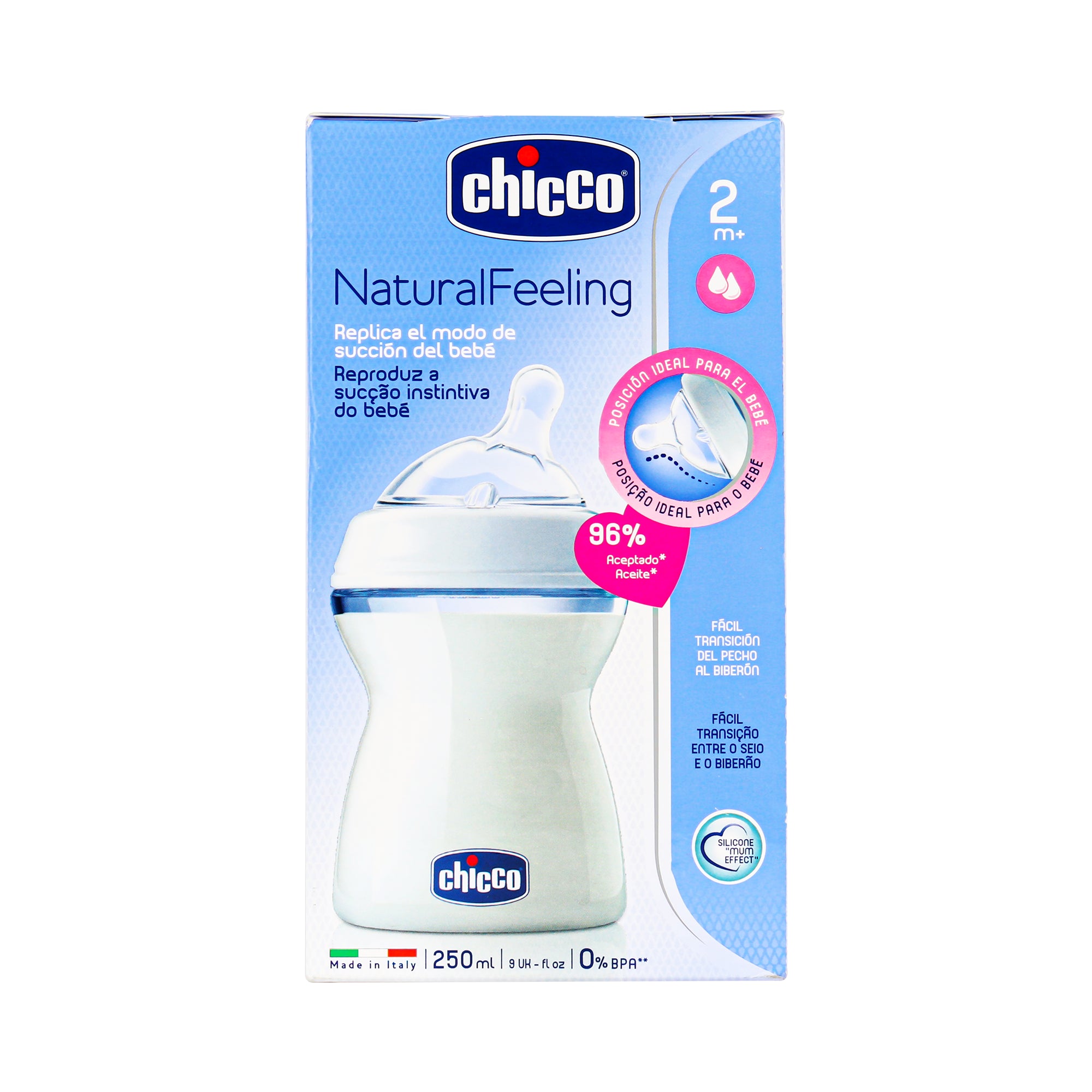 19201-Chicco Natural Feeling (2M+) White Bottle 250ml