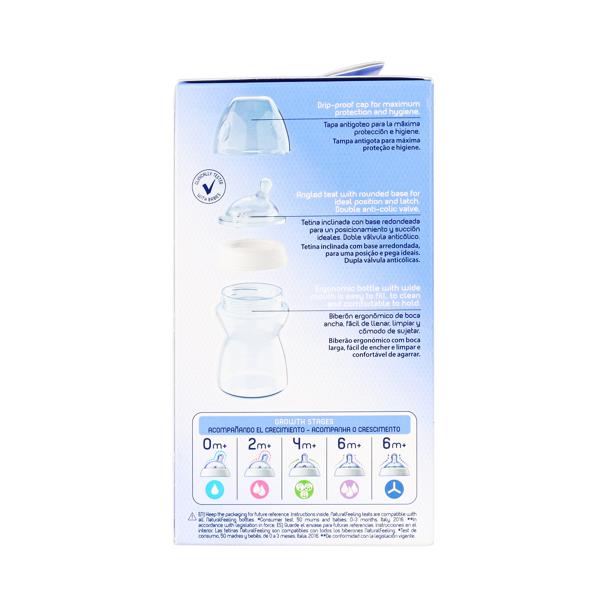 19201-Chicco Natural Feeling (2M+) White Bottle 250ml +5