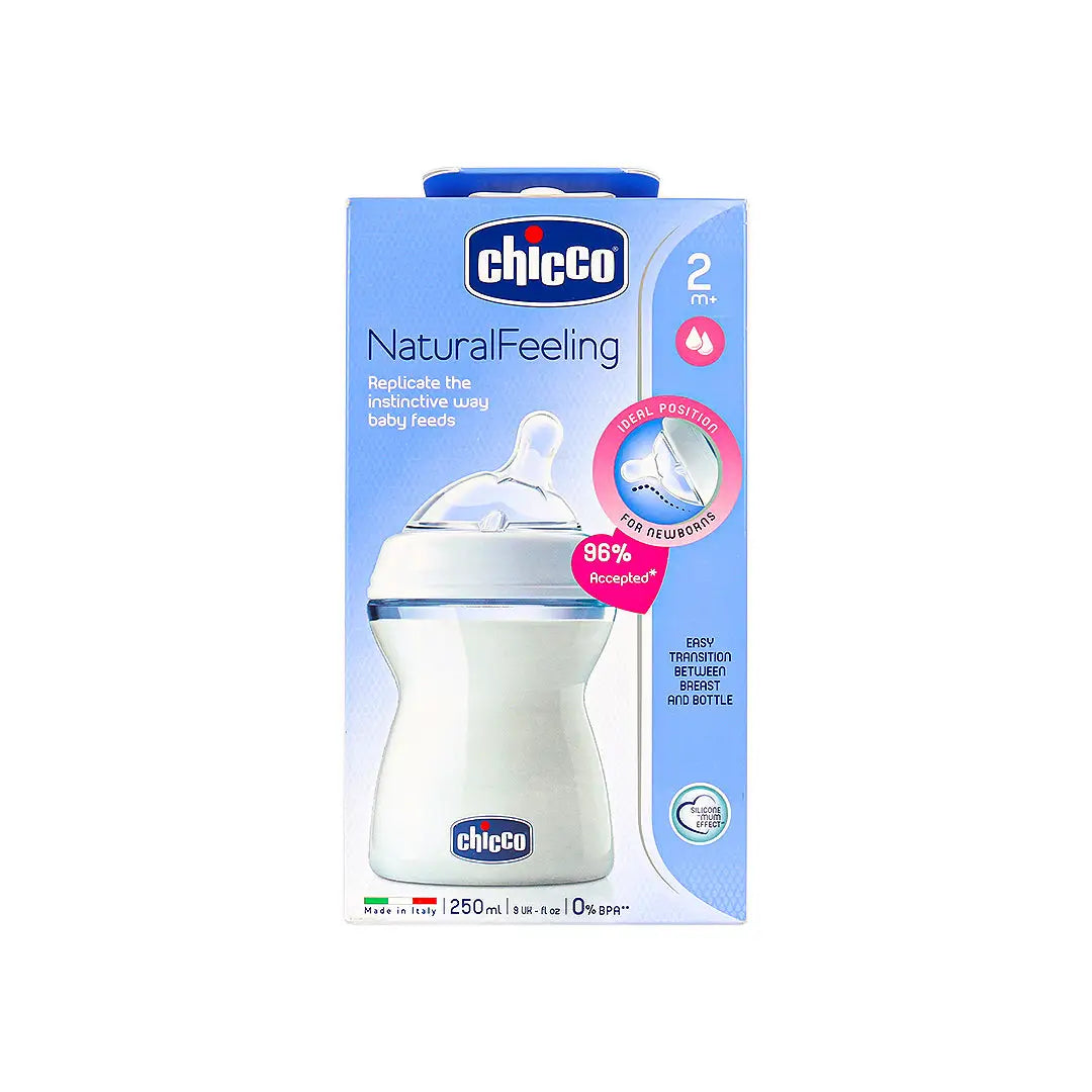 Chicco Natural Feeling (2M+) White Bottle 250ml-0431