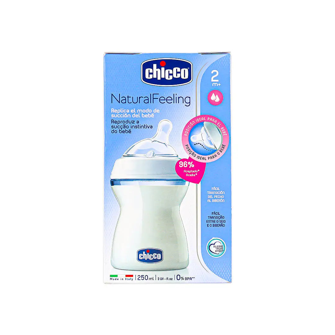 Chicco Natural Feeling (2M+) White Bottle 250ml-0431