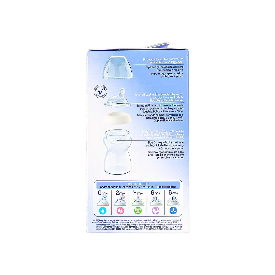 Chicco Natural Feeling (2M+) White Bottle 250ml-0431