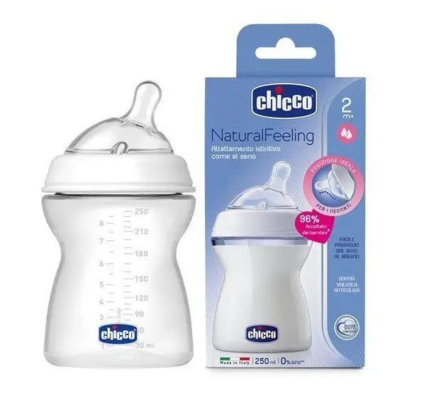 Chicco Natural Feeling (2M + ) White Bottle 250ml-0431