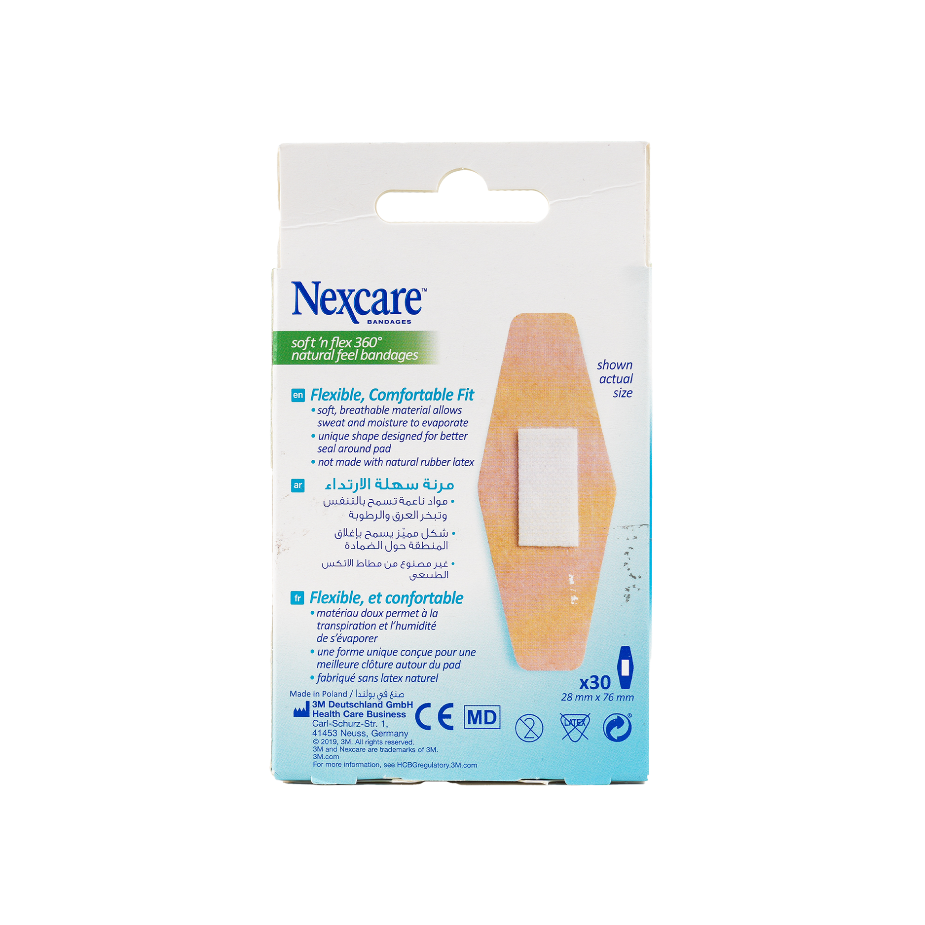 Nexcare Soft & Flex 360 Comfort 28x76mm Bandages 30pcs-SF 30