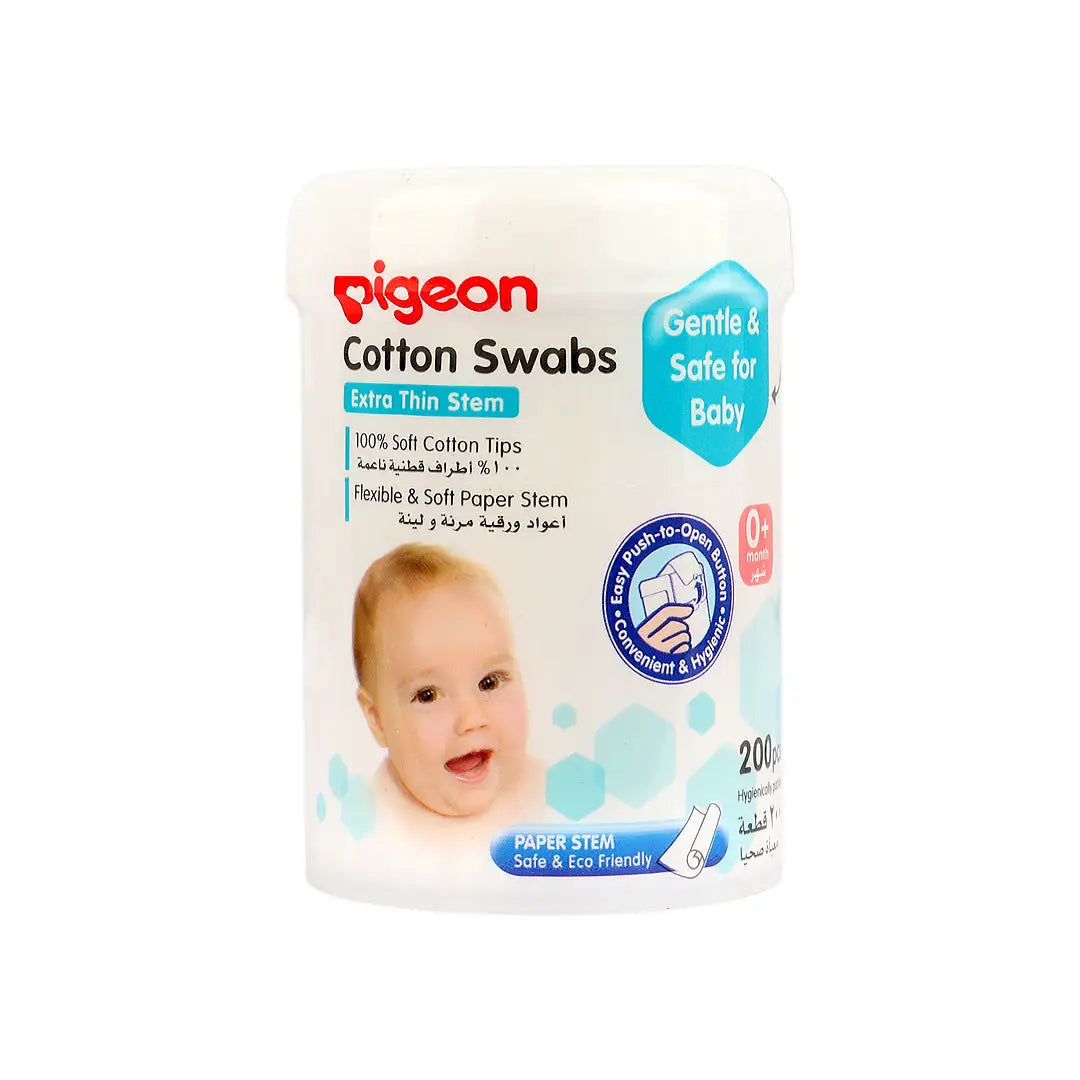 19708-Pigeon Cotton Swabs Extra Thin Stem 200Pcs-K871-26546