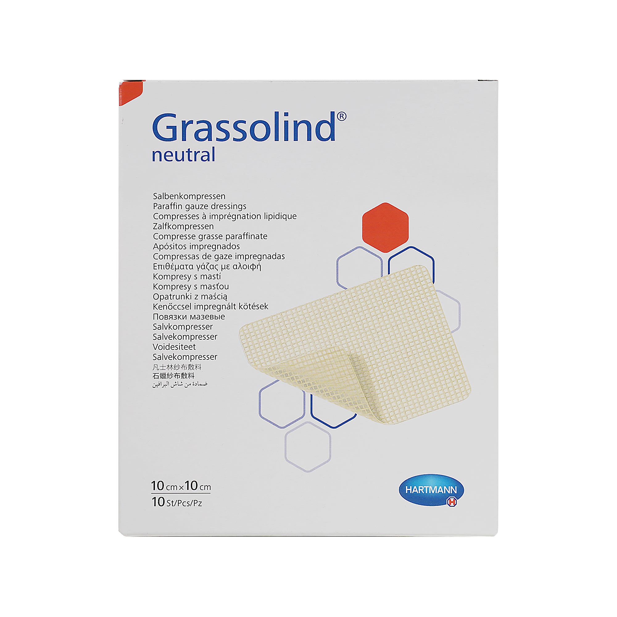 Hartmann Grassolind Vaseline Gauze 10x10cm 10pcs