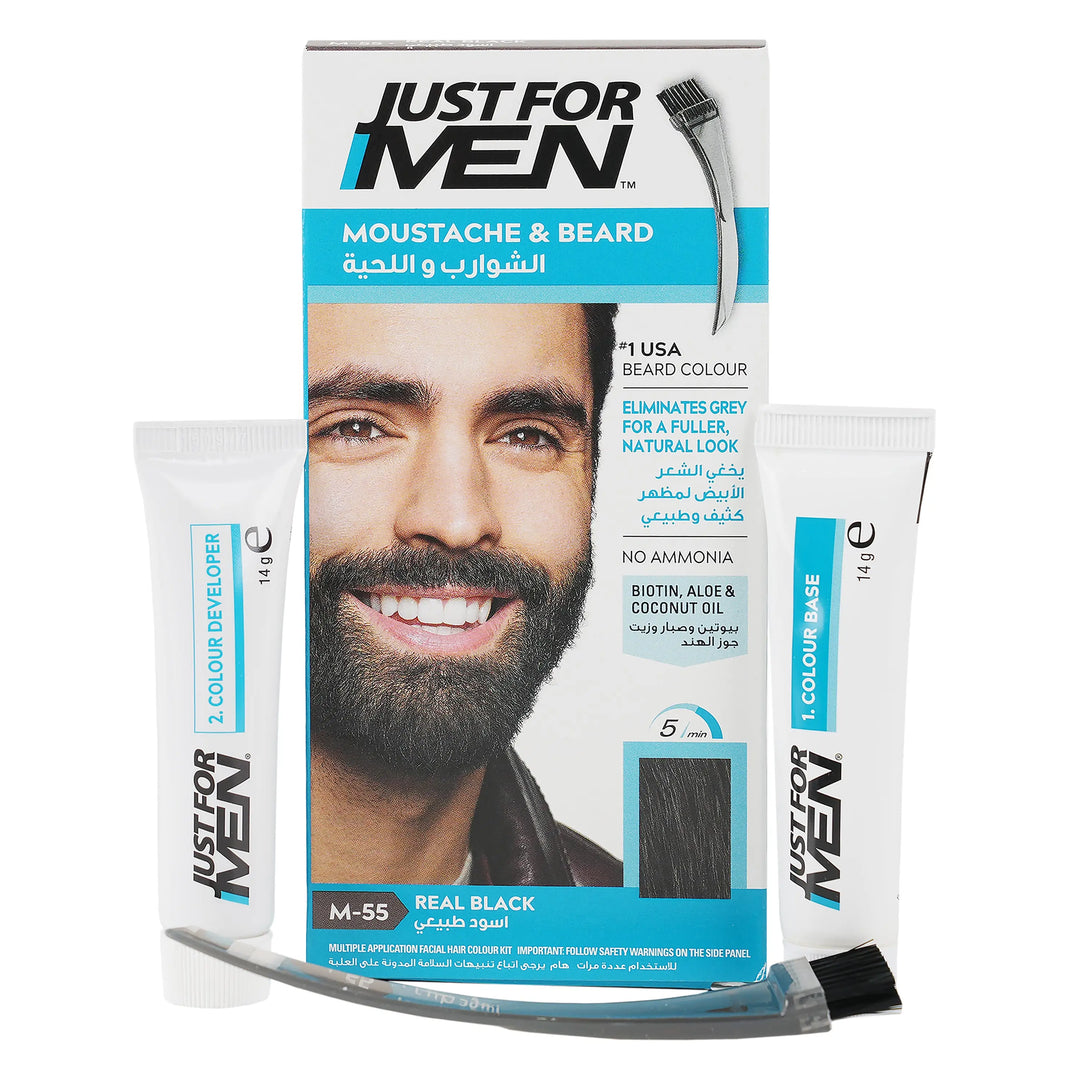 20962-Just For Men Moustache &amp; Beard Real Black-M55