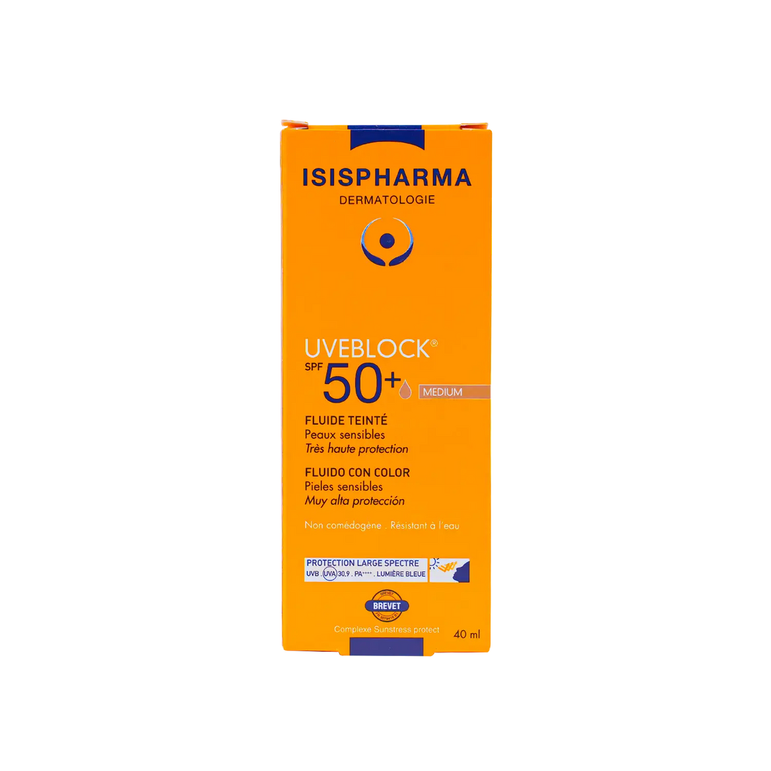 21305-ISIS Pharma UVeblock SPF50+ Tinted Fluid 40ml - Medium +3
