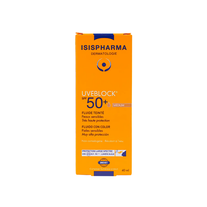 21305-ISIS Pharma UVeblock SPF50+ Tinted Fluid 40ml - Medium +3