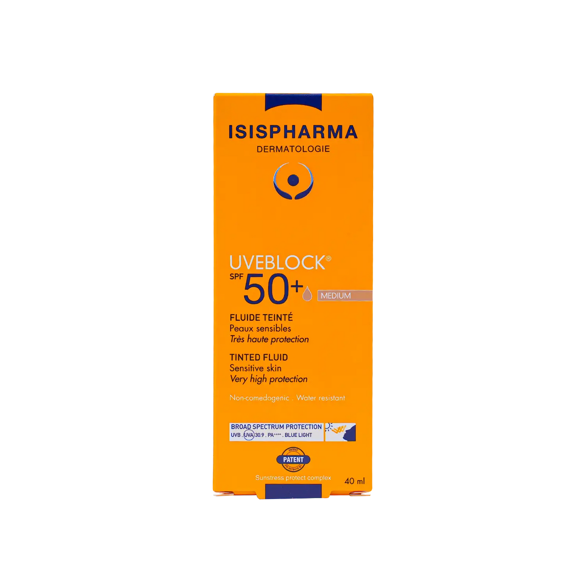 21305-ISIS Pharma UVeblock SPF50+ Tinted Fluid 40ml - Medium