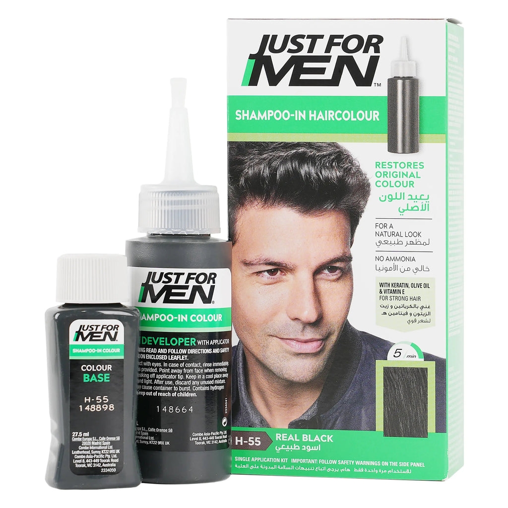 Just For Men Shampoo In Hair Colour Real Black-H55