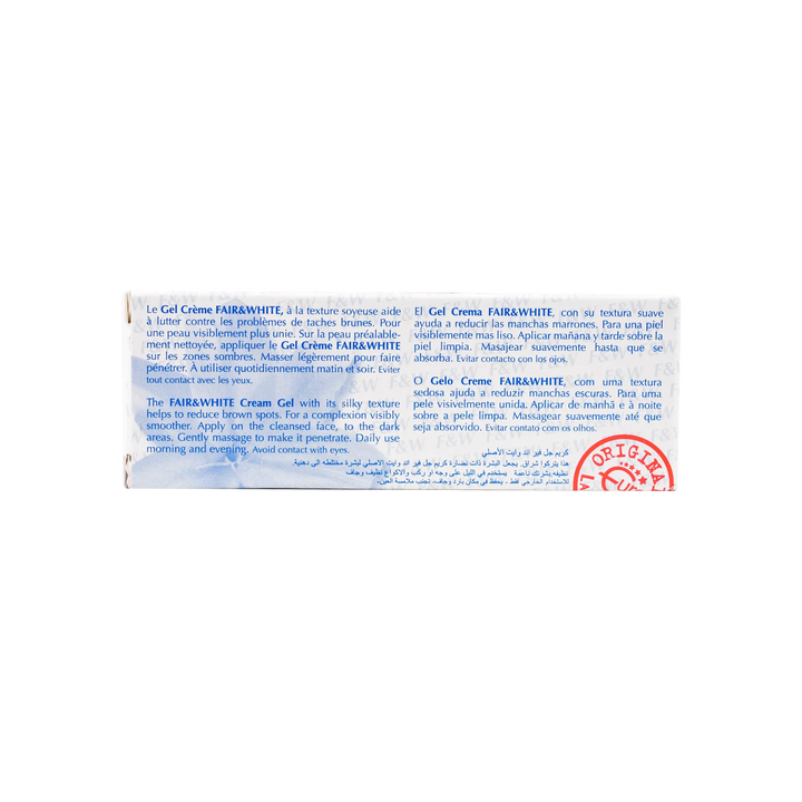 21358-Fair And White Gel Cream Bleaching 30Ml +3