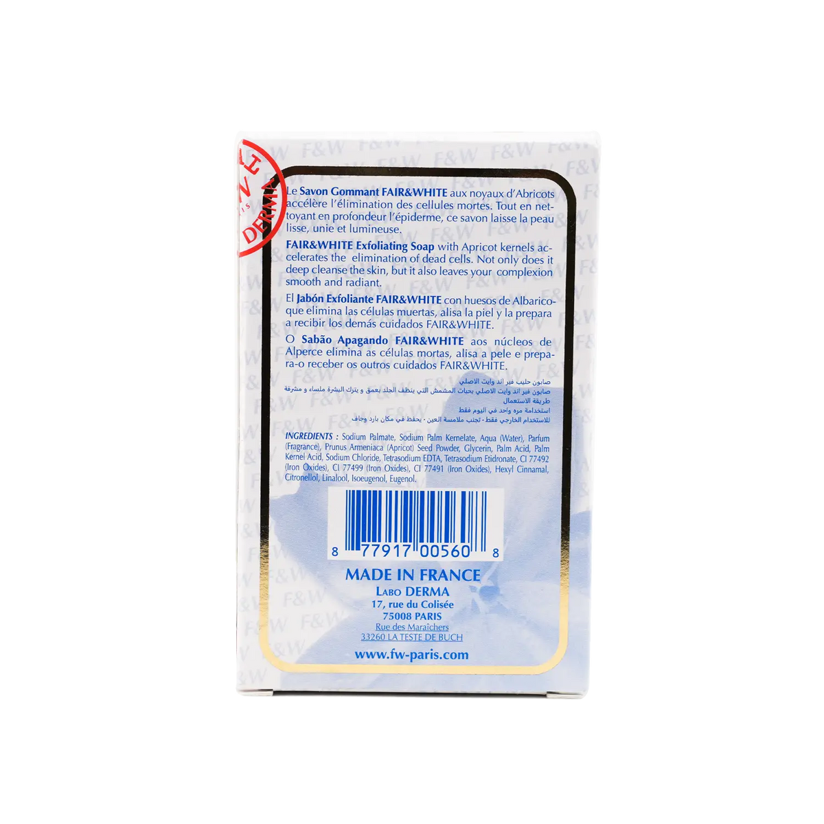 21364-Fair And White Gommant Soap White 200Gr +1