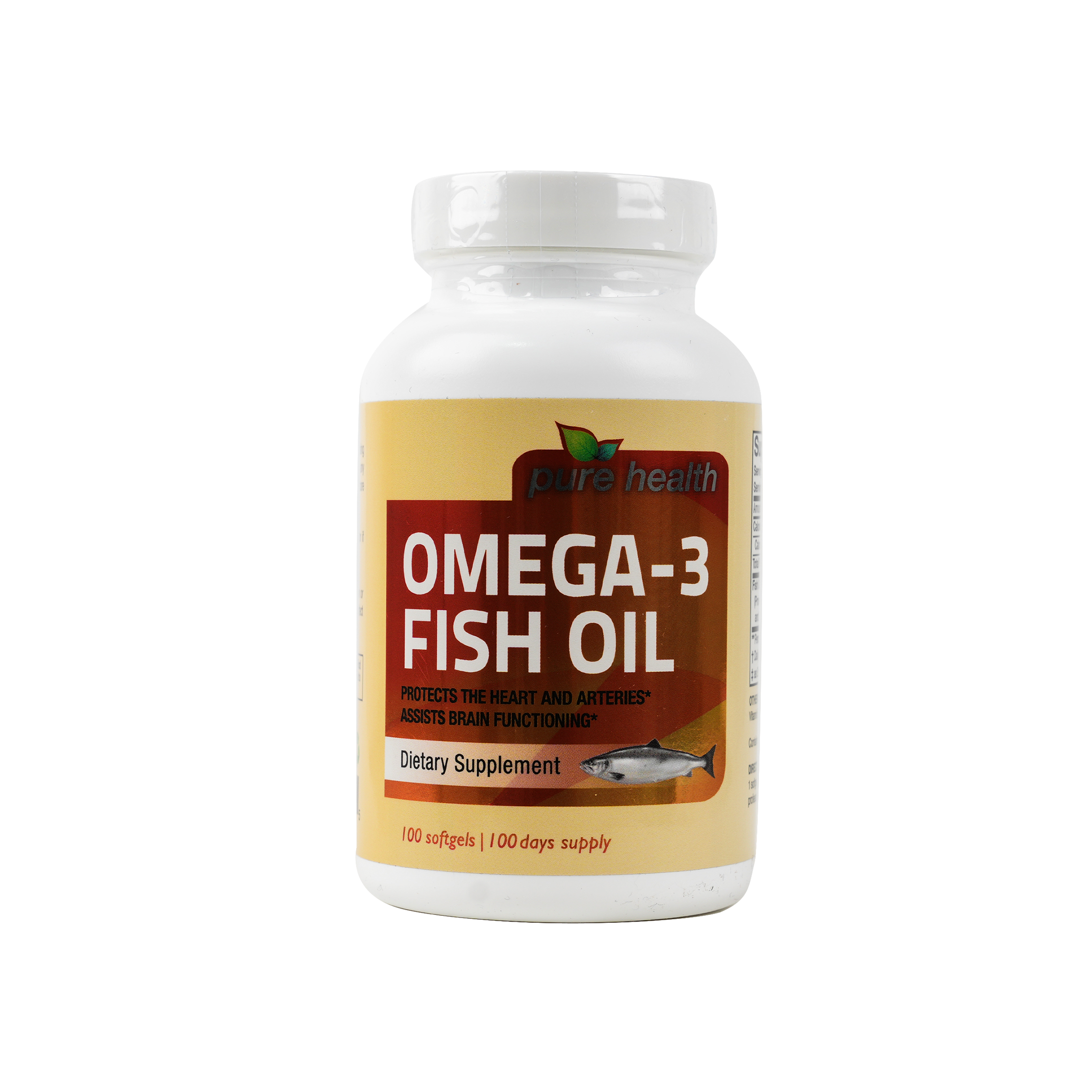 PURE HEALTH OMEGA-3 FISH OIL 100 SOFTGELS