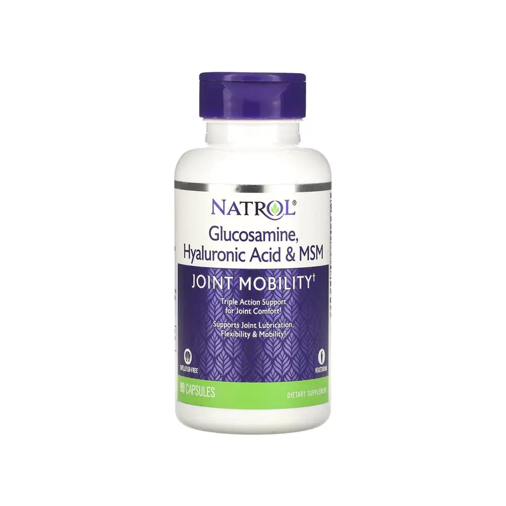 NATROL GLUCOSAMINE + HYALURONIC ACID + MSM 90 CAPSULES