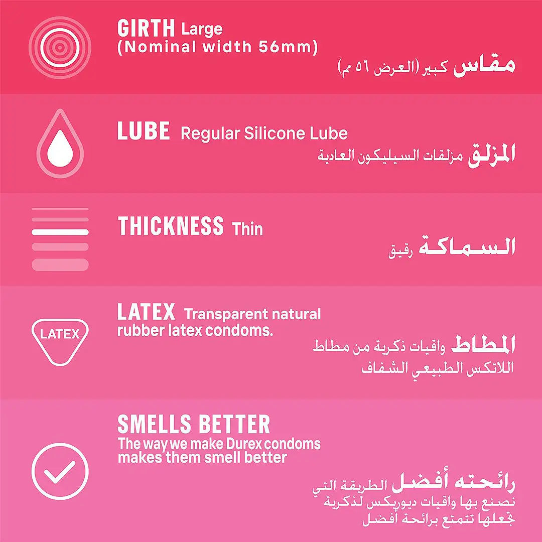 22105-Durex Condom Feel Thin  3Pcs +2