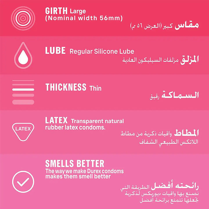 22105-Durex Condom Feel Thin  3Pcs +2
