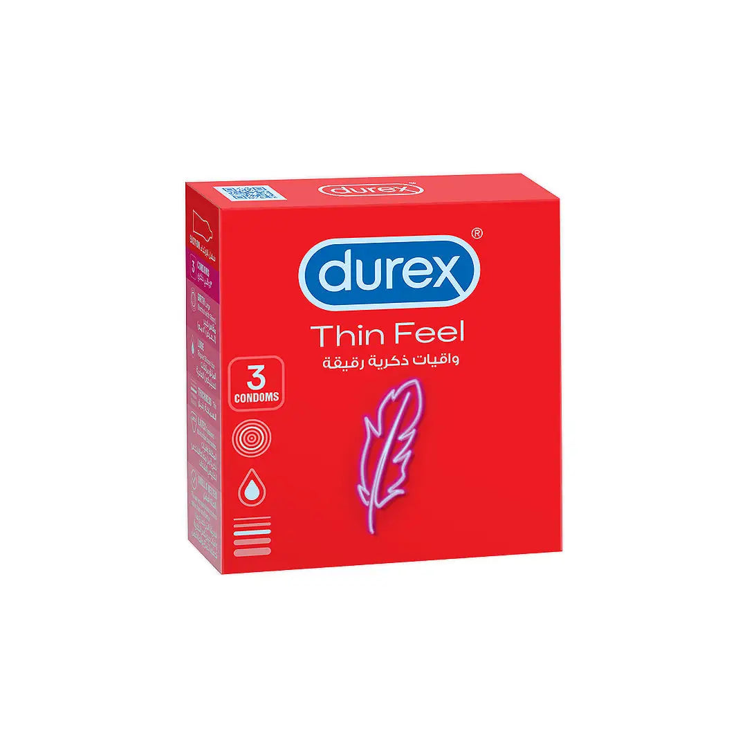 22105-Durex Condom Feel Thin  3Pcs