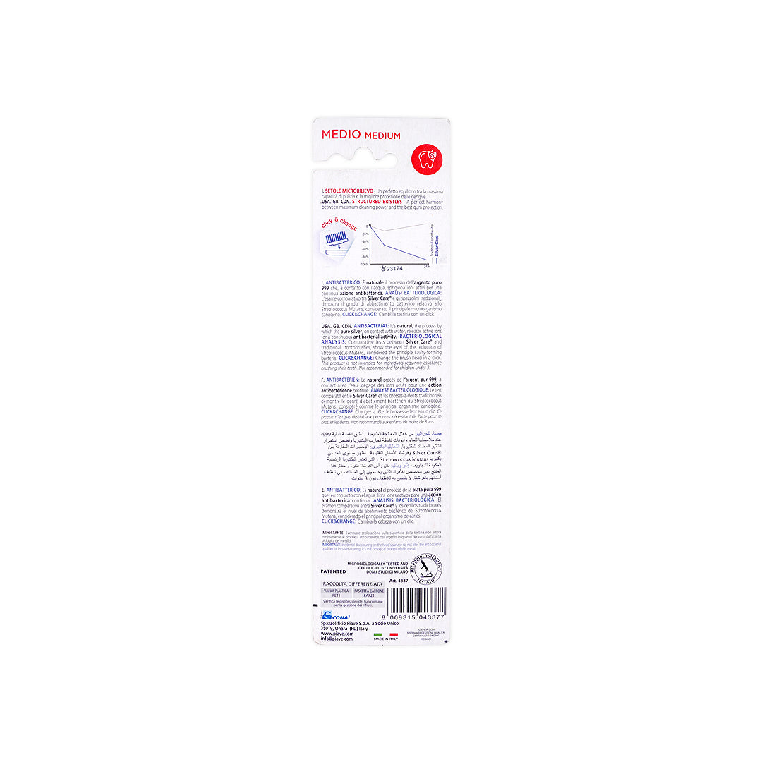 silver care plus antibacterial medium toothbrush 3377