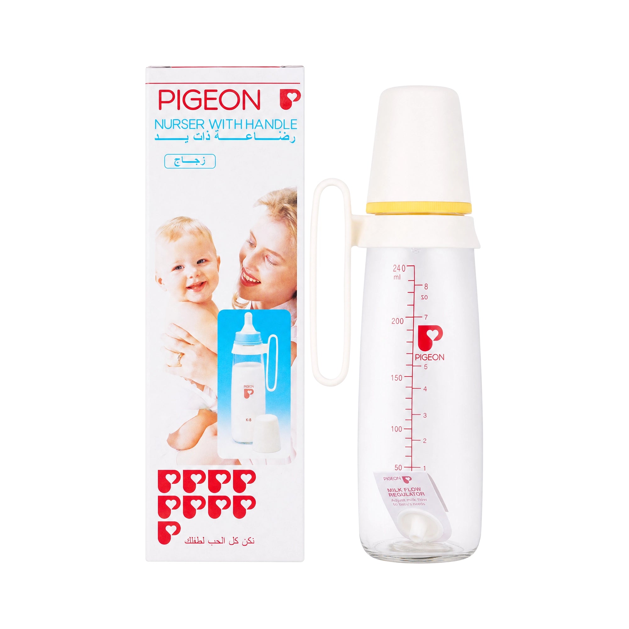 22196-Pigeon Glass Nurser With Handle 240ml +3
