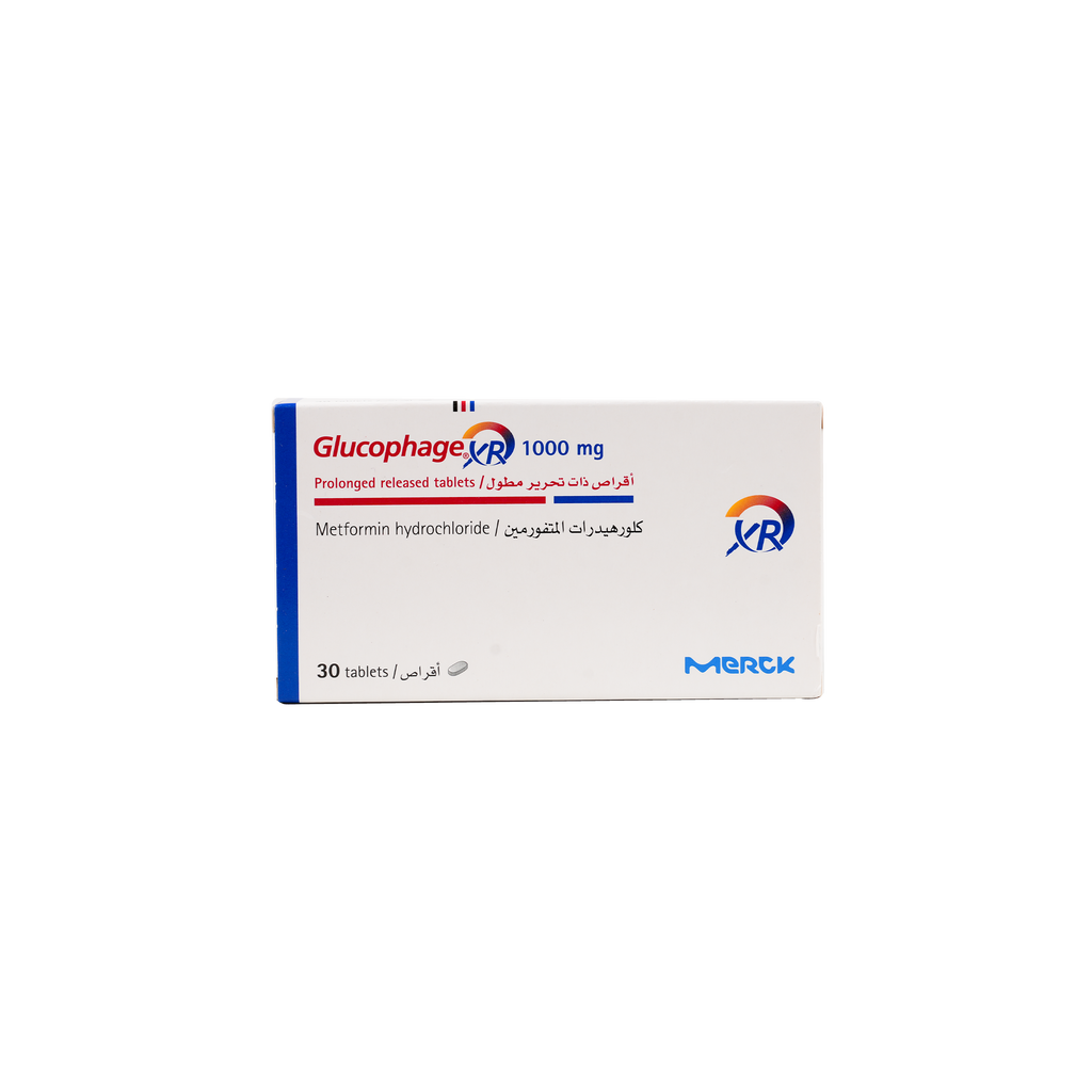 GLUCOPHAGE XR 1000MG 30 TABLETS