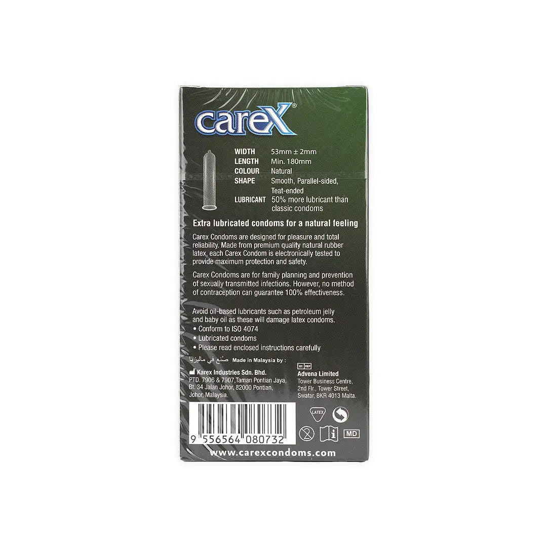 Carex Classic Extra Lube Condoms 12pcs