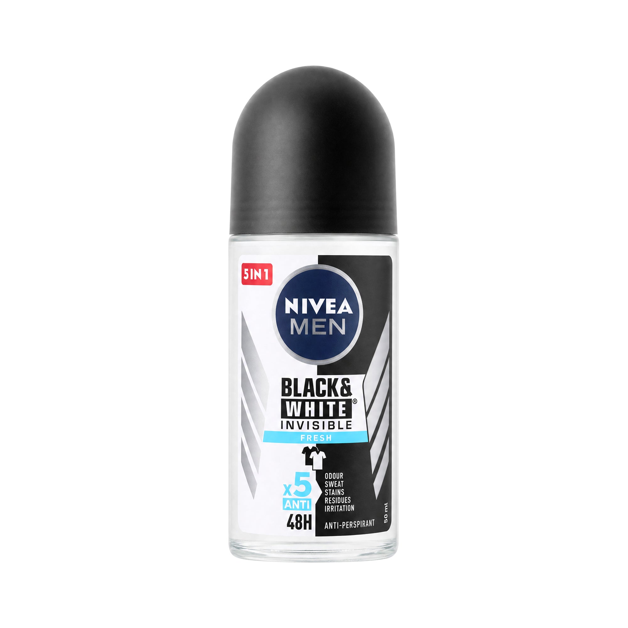 23043-Nivea Men Invisible B&W Deo Roll On 48h 50ml-Fresh