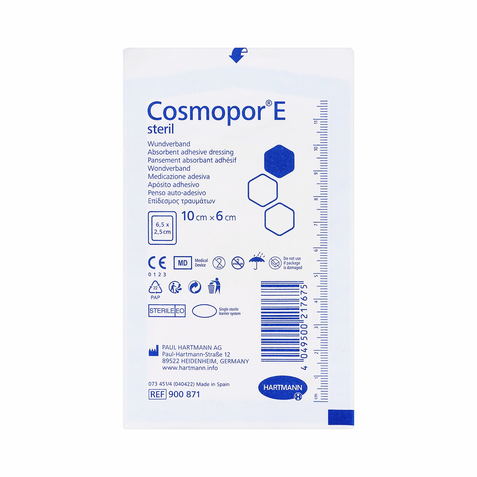 23134-Hartmann Cosmopor E Latexfree 10x6cm 1pc