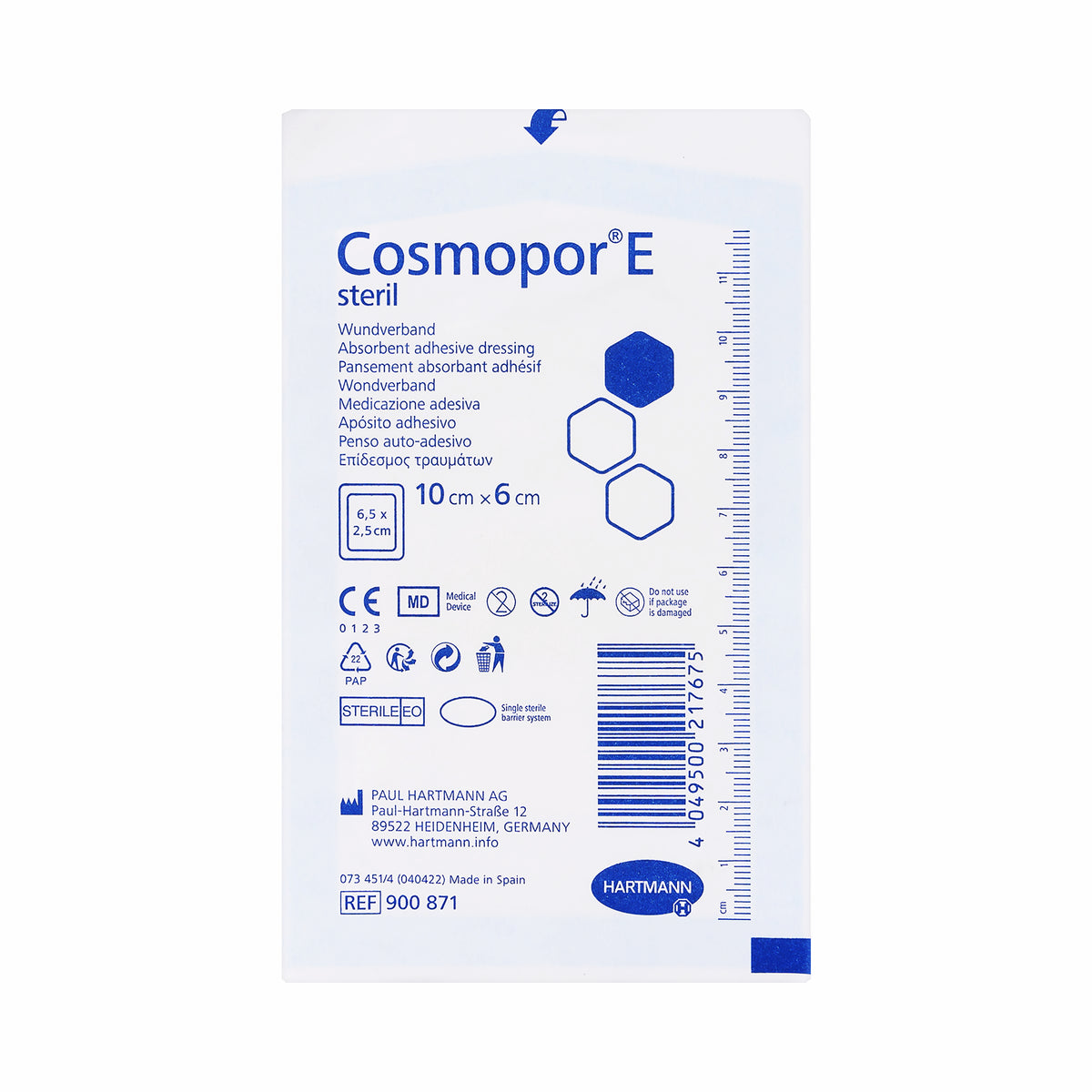 23134-Hartmann Cosmopor E Latexfree 10x6cm 1pc