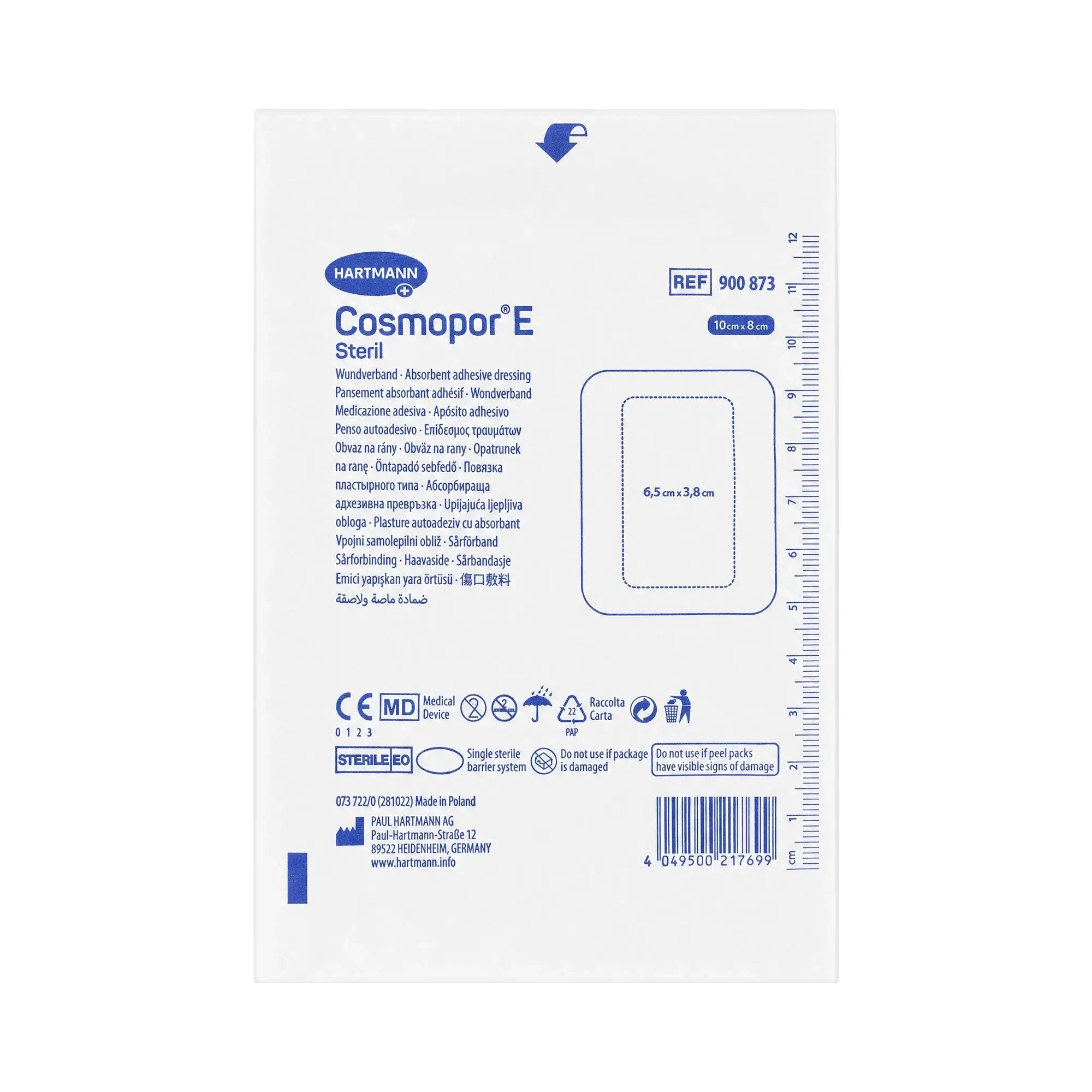 23135-Hartmann Cosmopor E Latexfree 10x8cm 1pc +1