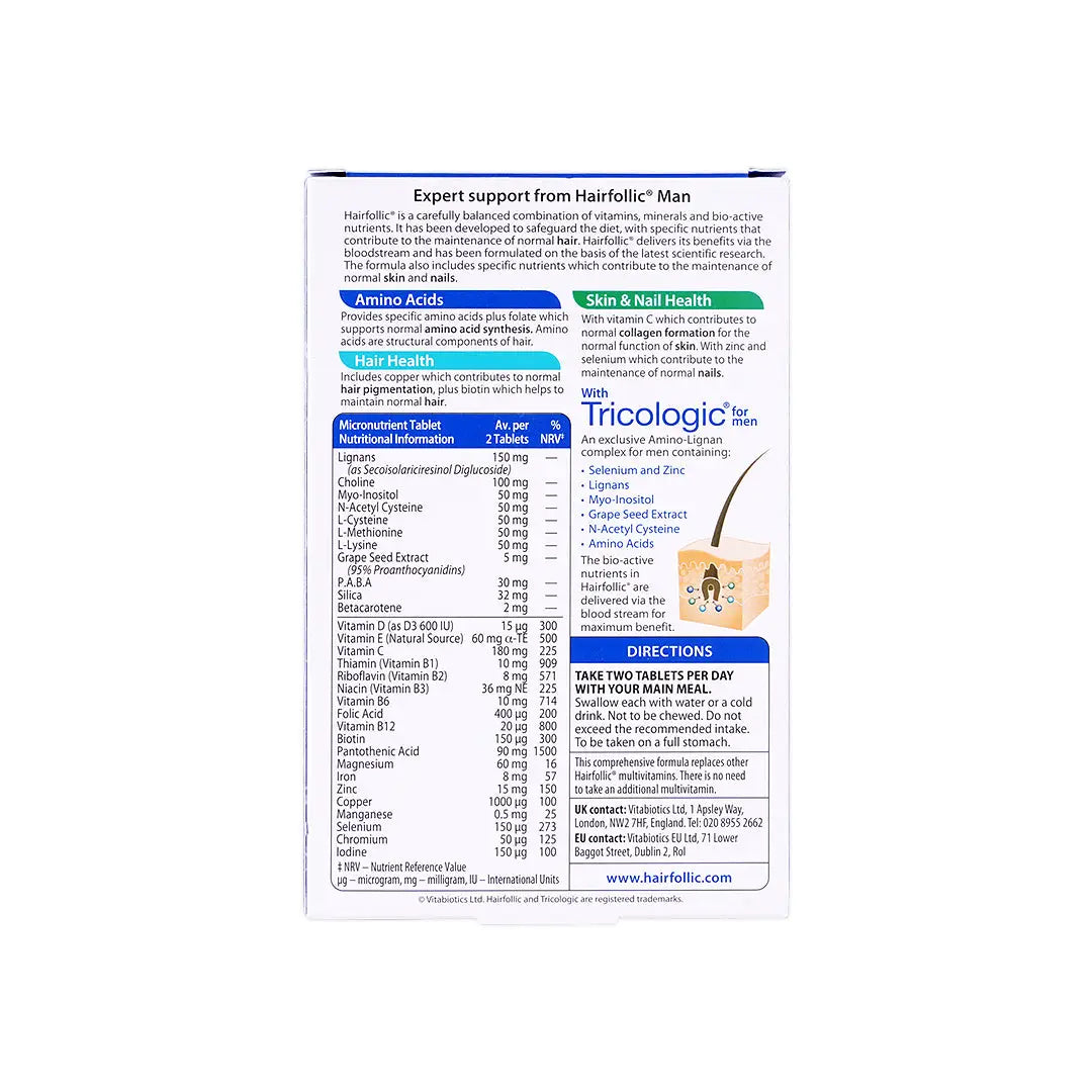 Vitabiotics Wellman Hair Follic Tricologic 60Tab +3