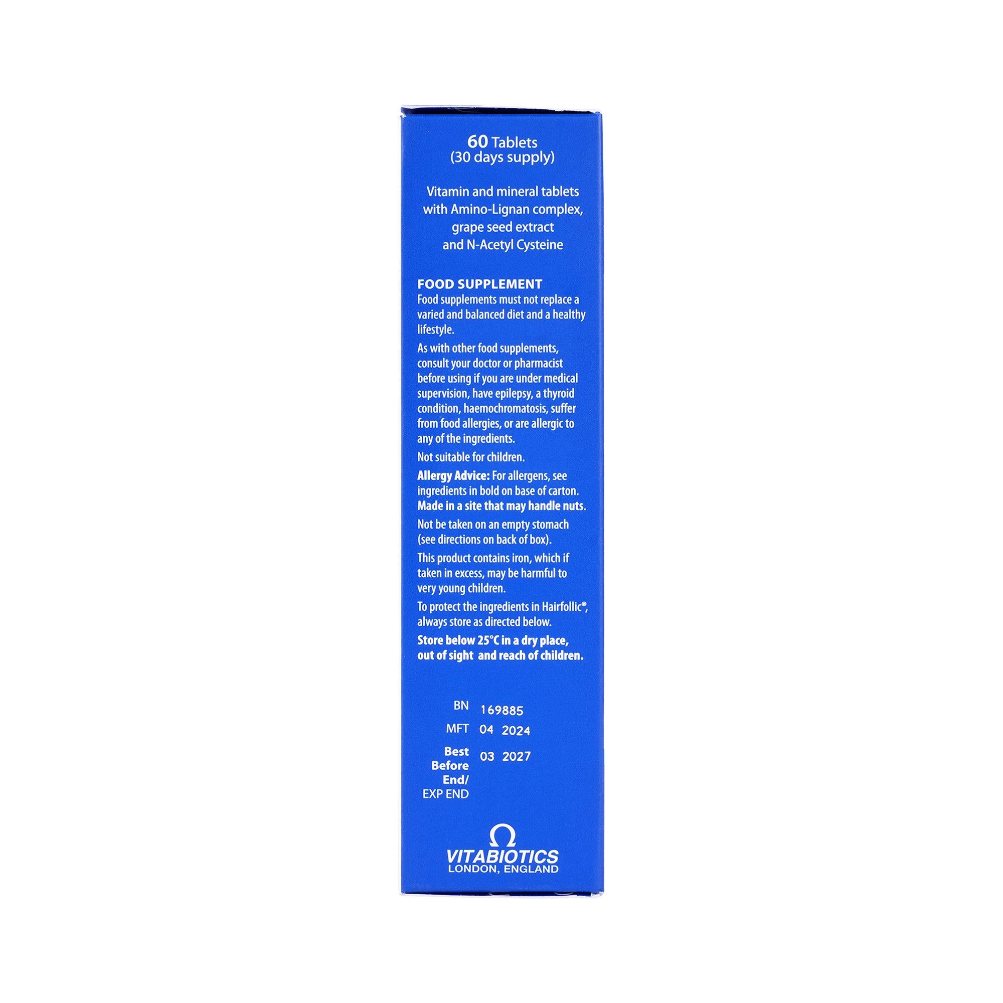 23156-Vitabiotics Wellman Hair Follic Tricologic 60 Tablets +3