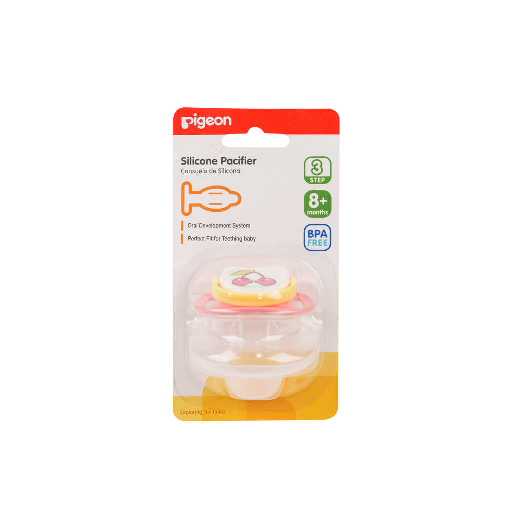 PIGEON SILICONE PACIFIER S-3 (CHERRY) 13678