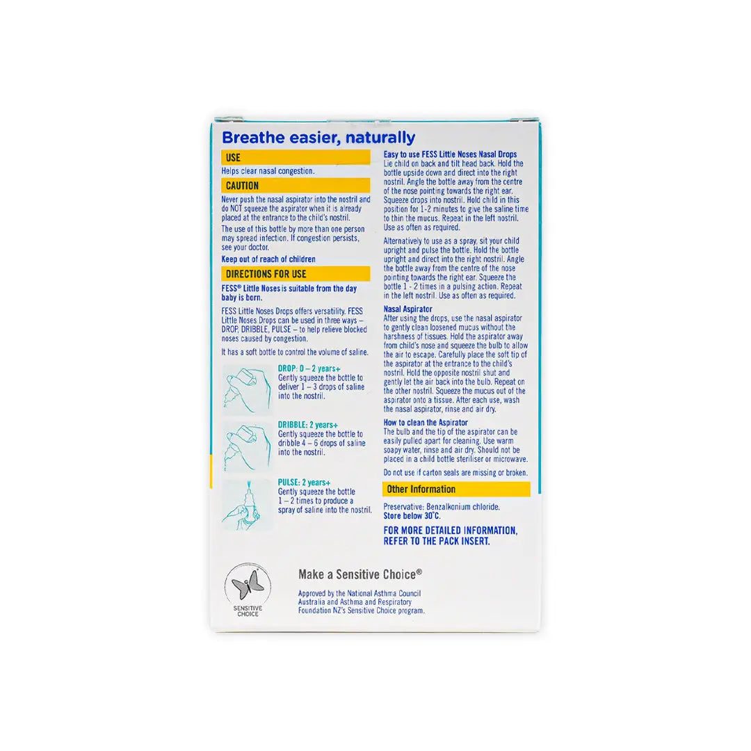 24343-Fess Little Saline Nasal Drops &amp; Aspirator 25Ml +2