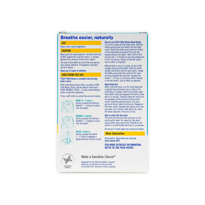 24343-Fess Little Saline Nasal Drops &amp; Aspirator 25Ml +2