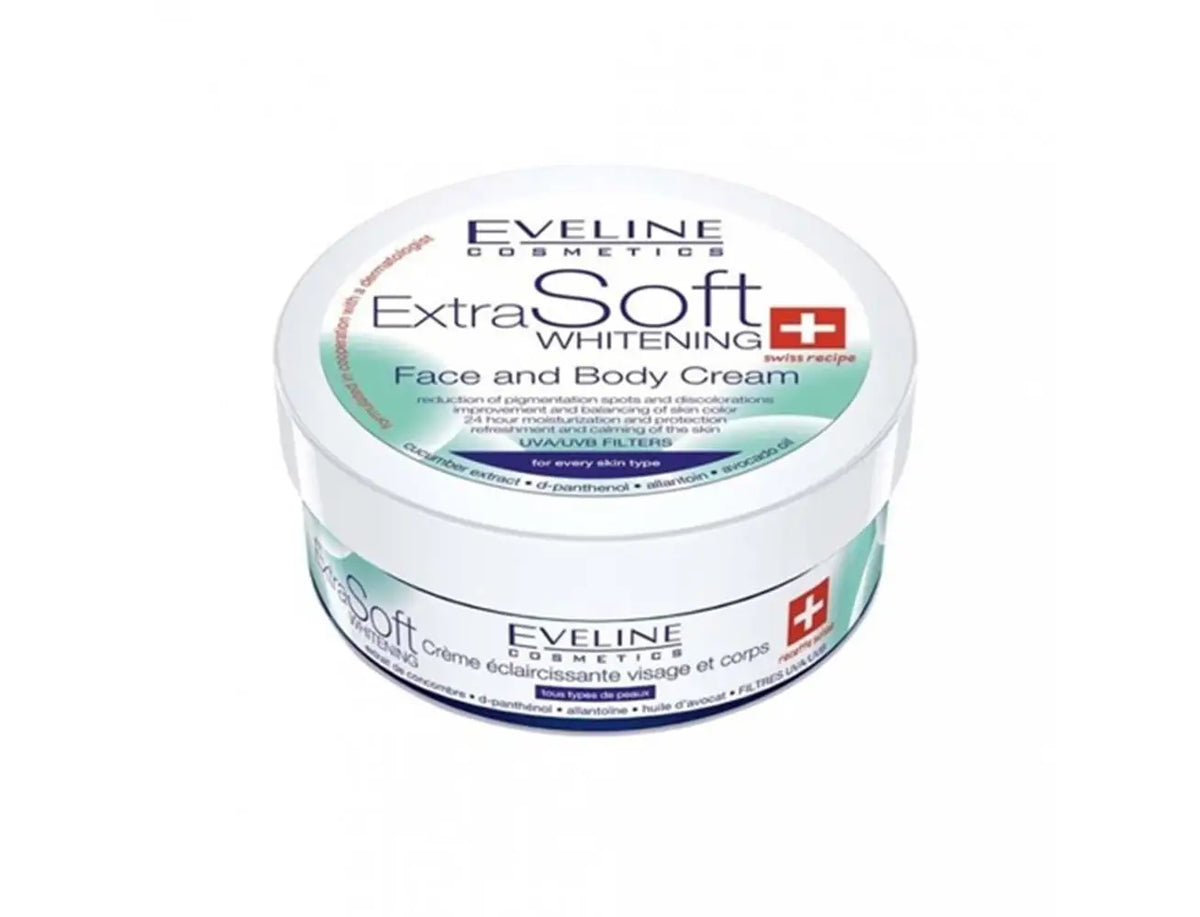 24423-Eveline Extra Soft Whitening Face & Body Cr 200ml
