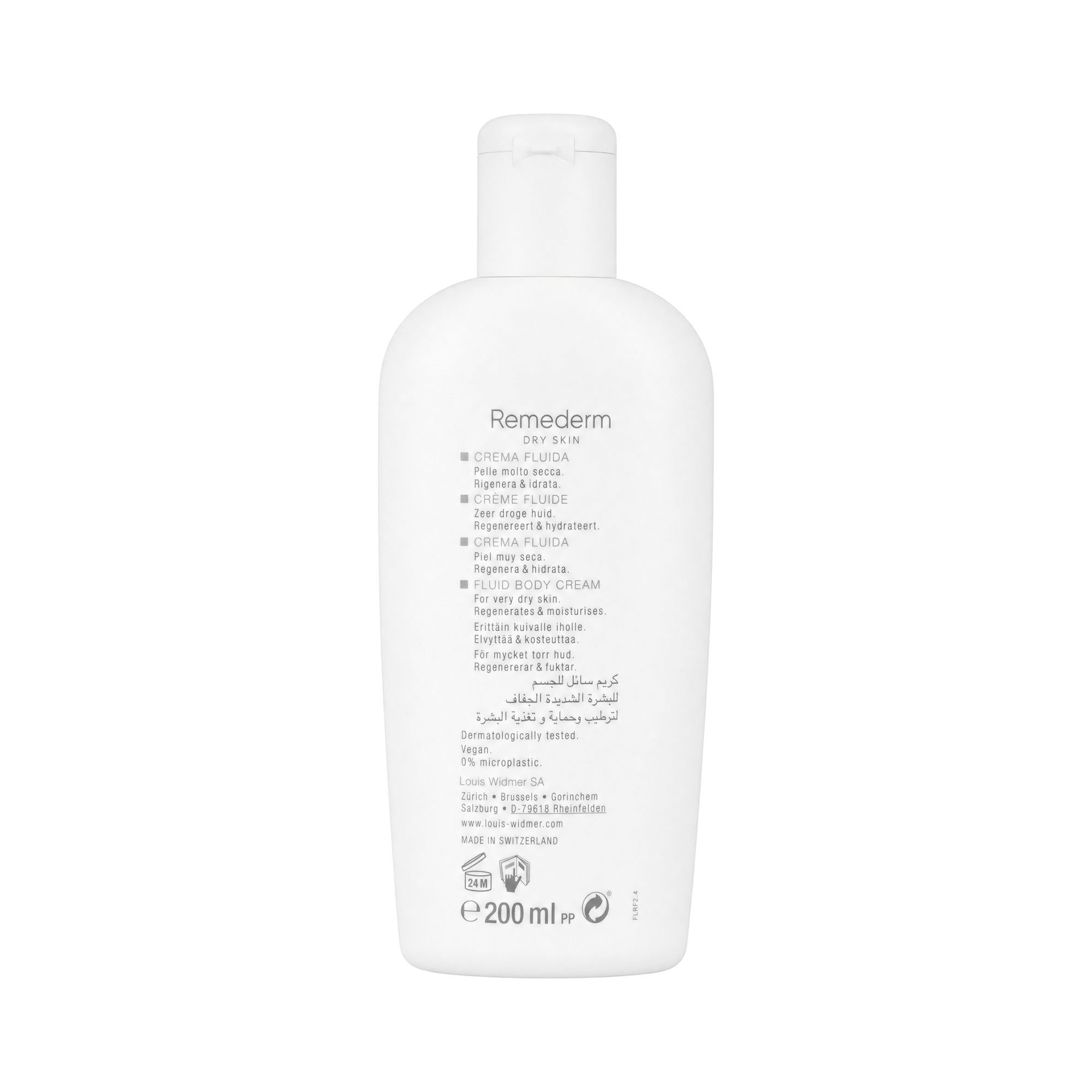 24576-Louis Widmer Remederm Fluid Body Cream 200Ml. +6