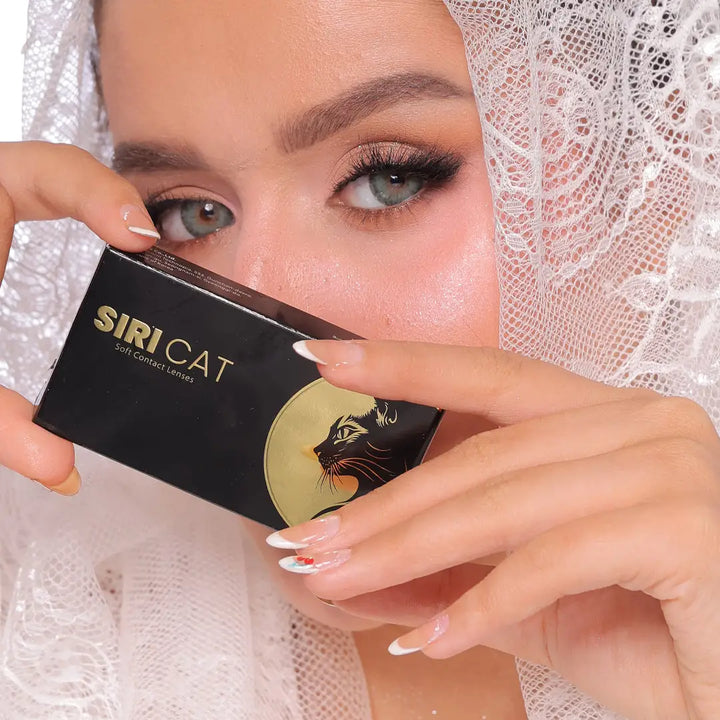 55912-Siri Cat Monthly Lenses No.1 2pcs-Cat Green +2