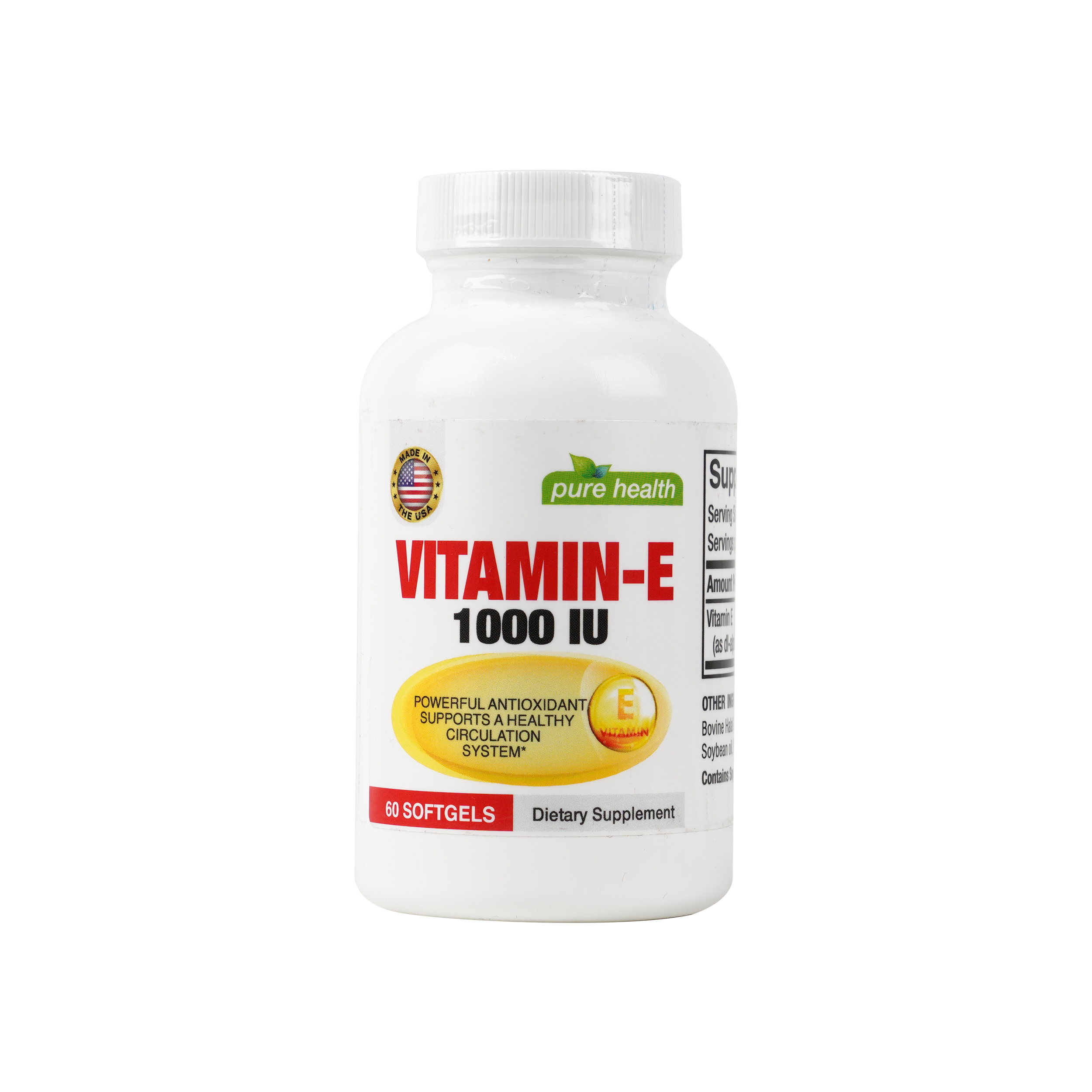 PURE HEALTH VITAMIN-E 1000IU 60 SOFTGELS