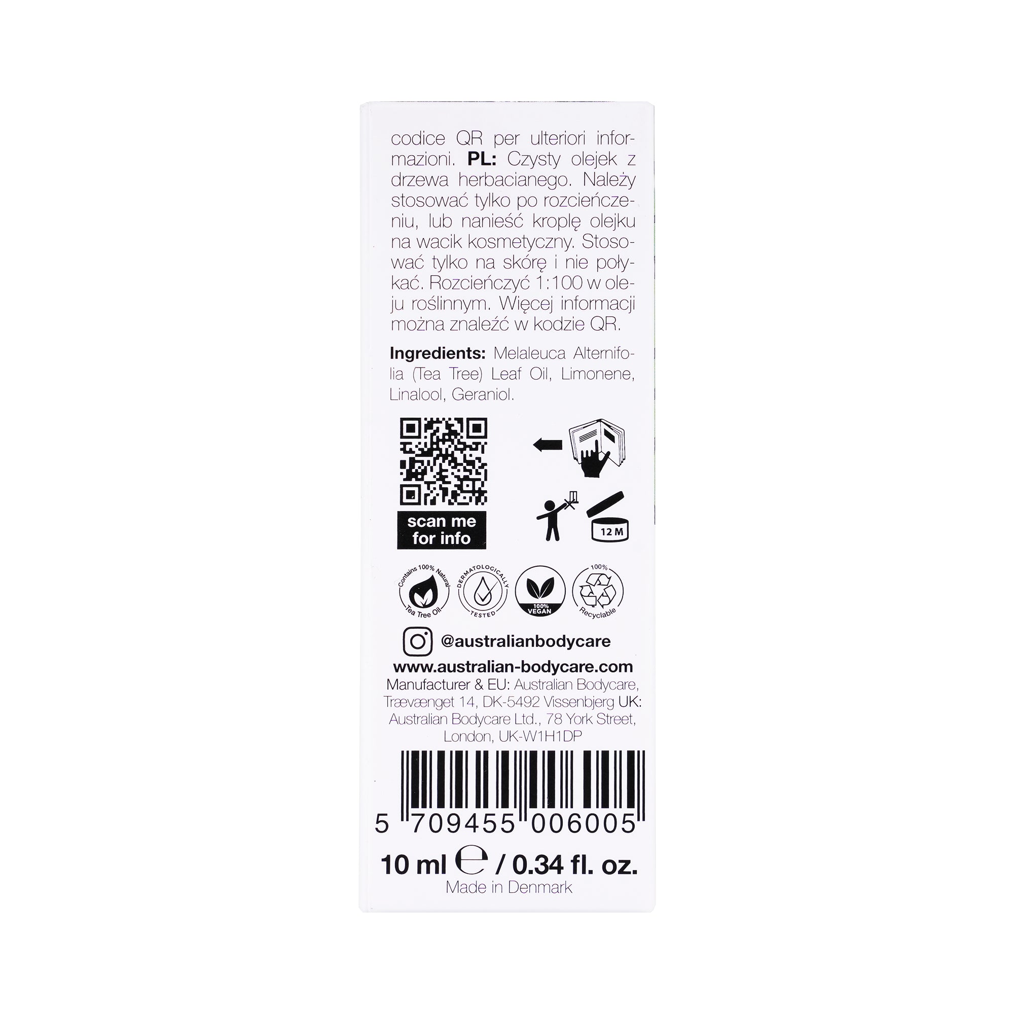 25033-Australian Body Care Tea Tree Oil Pure Oil Concentrate 10ml +6