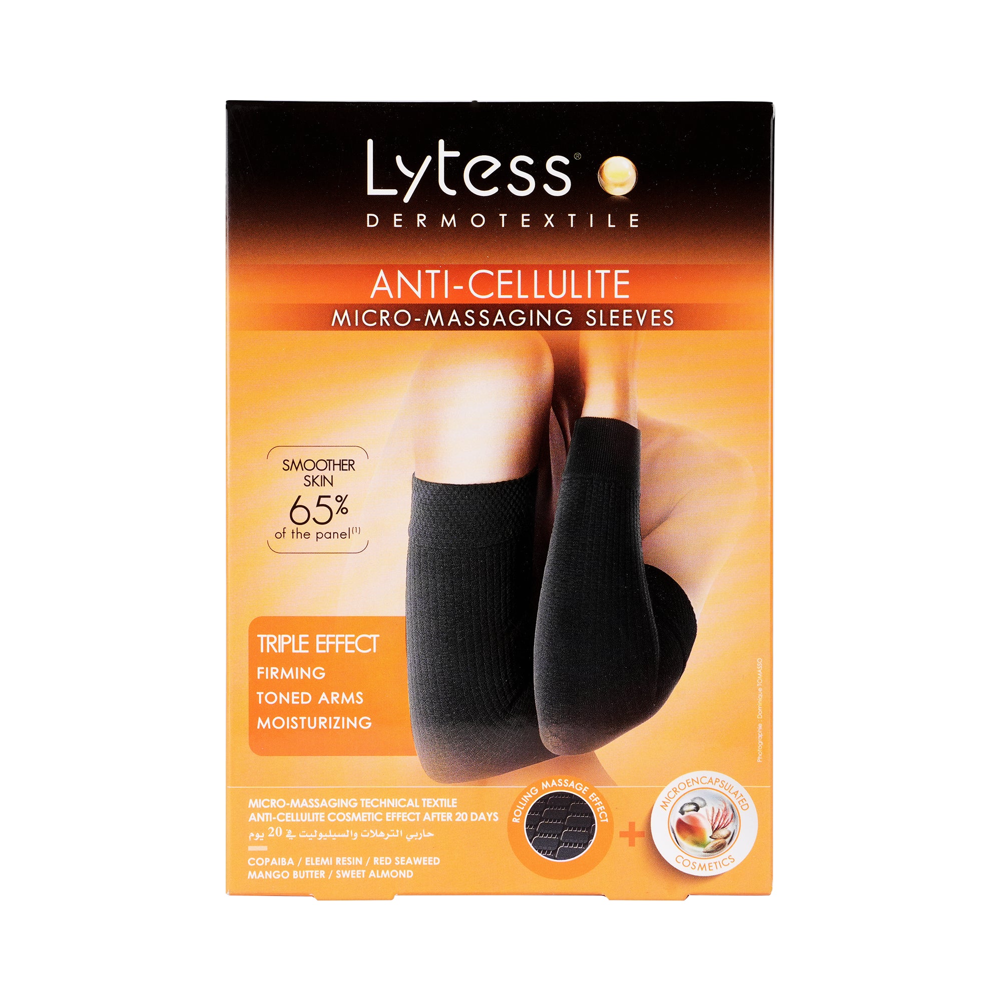 25070-Lytess Anti-Cellulite Micro Massaging Sleeves Black-TU