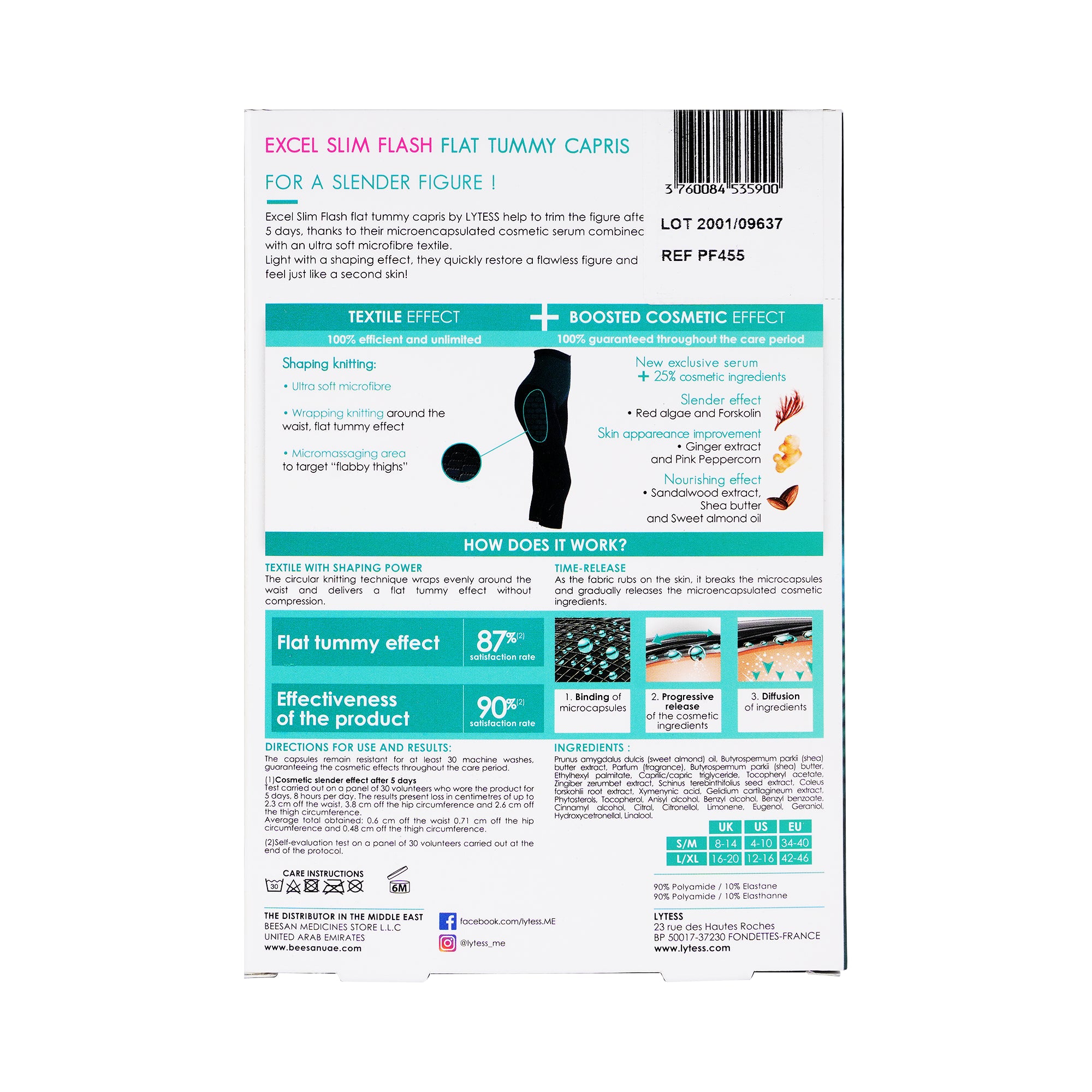 25079-Lytess Excel Slim Flash Flat Tummy Capris Black-S/M +1